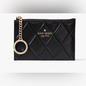 Kate Spade Black Quilted Pouch with Gold Chain